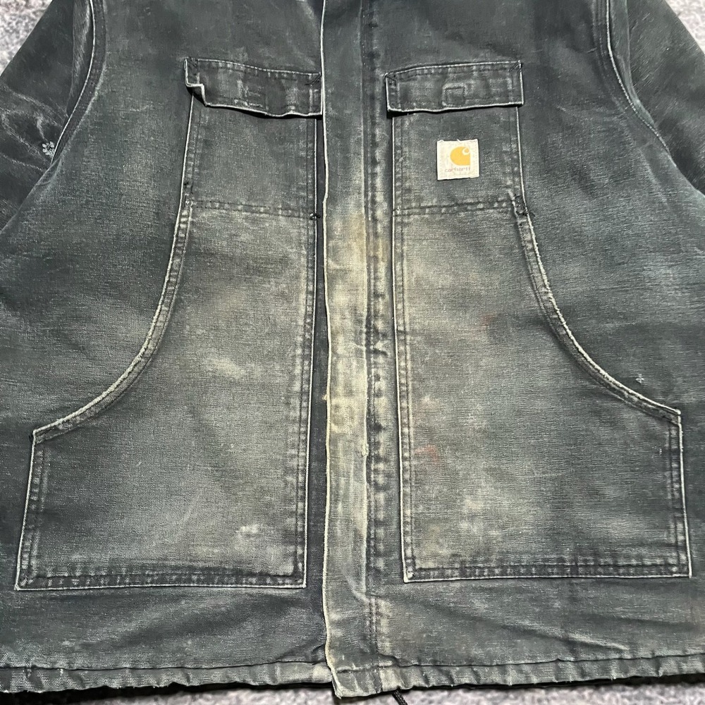 Carhartt Jacket Arctic Chore XXL Green Faded Distressed Workwear Vintage 90s - Picture 4 of 14